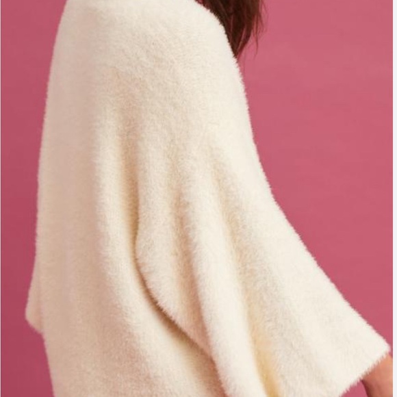 Sleeping on Snow Anthropology cardigan open front Kimono cozy soft Ivory W OS - Picture 3 of 9